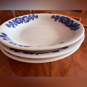 3 soups plates “9”Fajans Wloclawek Polish Pottery  inches-vintage from 1980